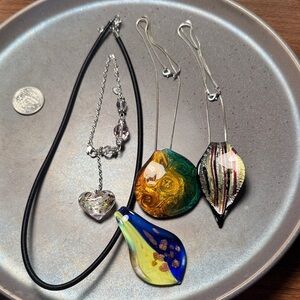 Murano and Unbranded Multicolor Glass Necklace Set